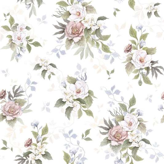 Romantic Wit- Peonies  - Behang