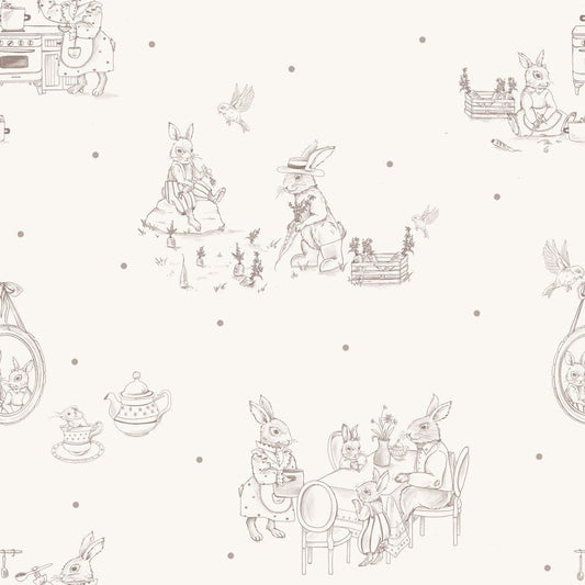 Vintage Rabbits- Behang