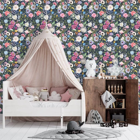 Navy Bloom - 2 rouleaux - Papier peint