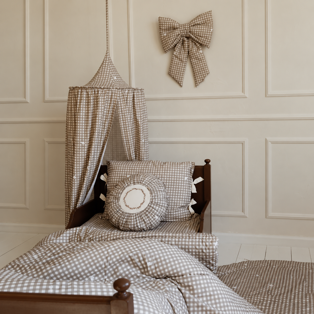 Decoratieve XXL katoenen strik Countryside Check