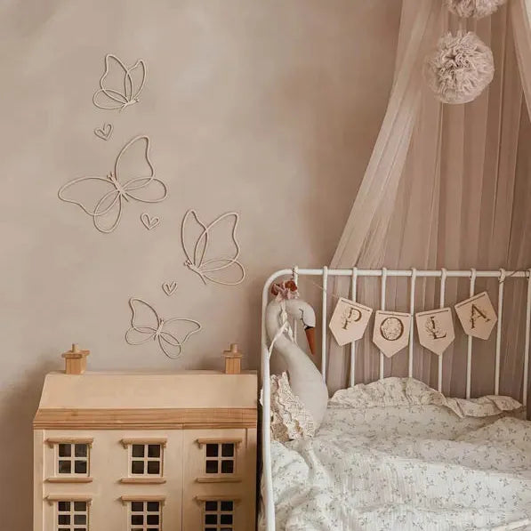 Houten vlinder set muurdecoratie 4stuks