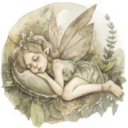 Forest sleeping Fairies - Circle Wandsticker
