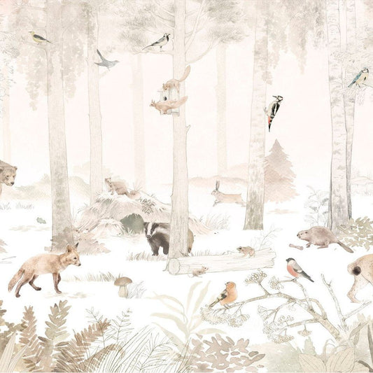 Wood Family -Beige- Behang