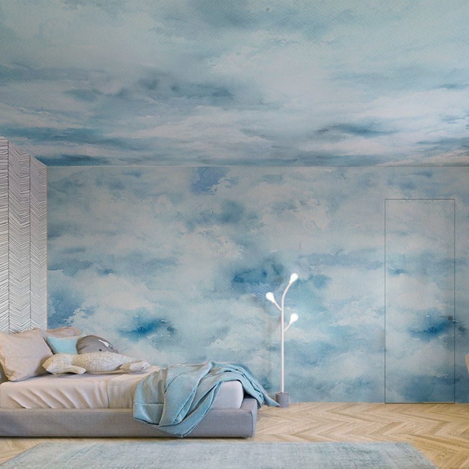 Clouds- Blue-Behang