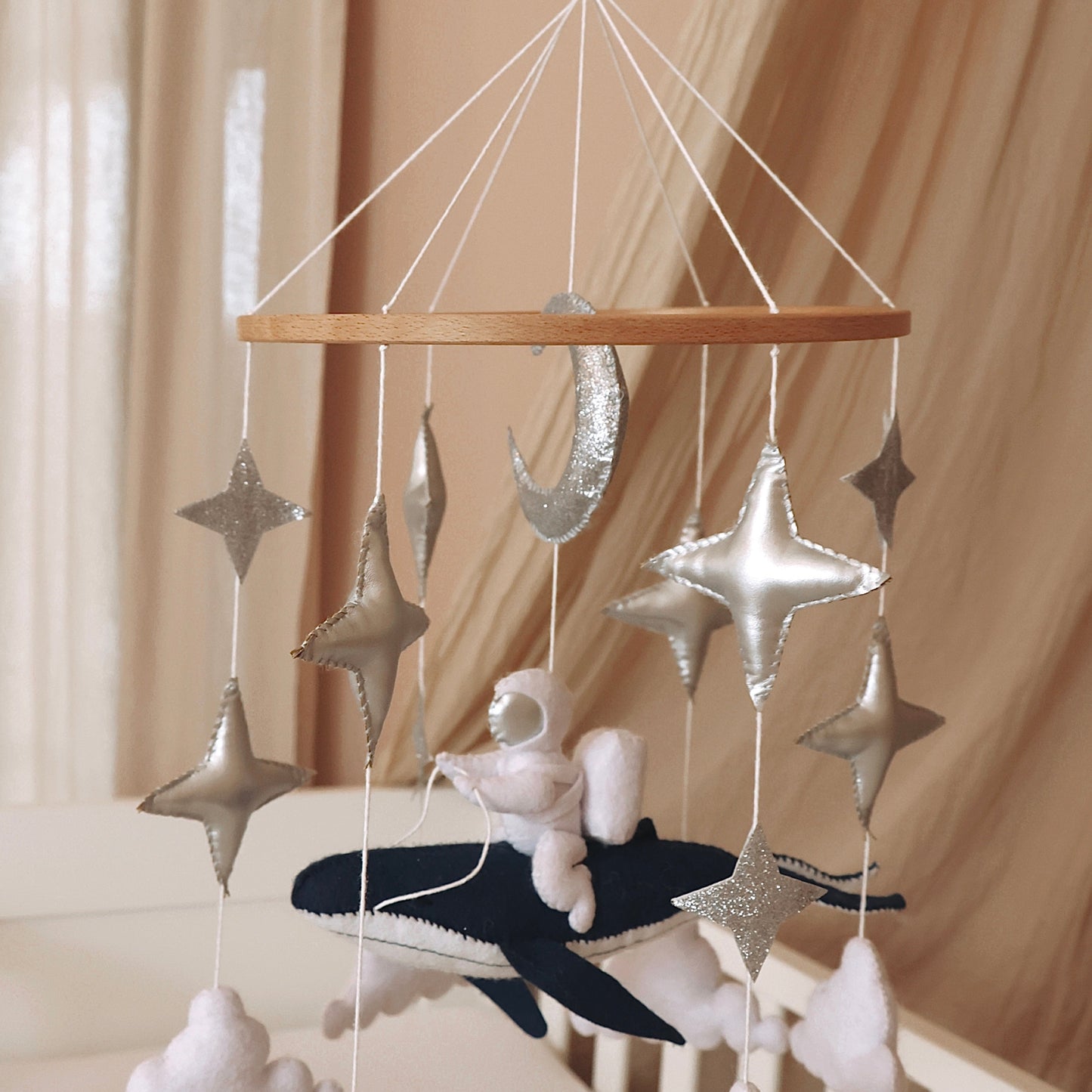 Handmade mobile with astronaut