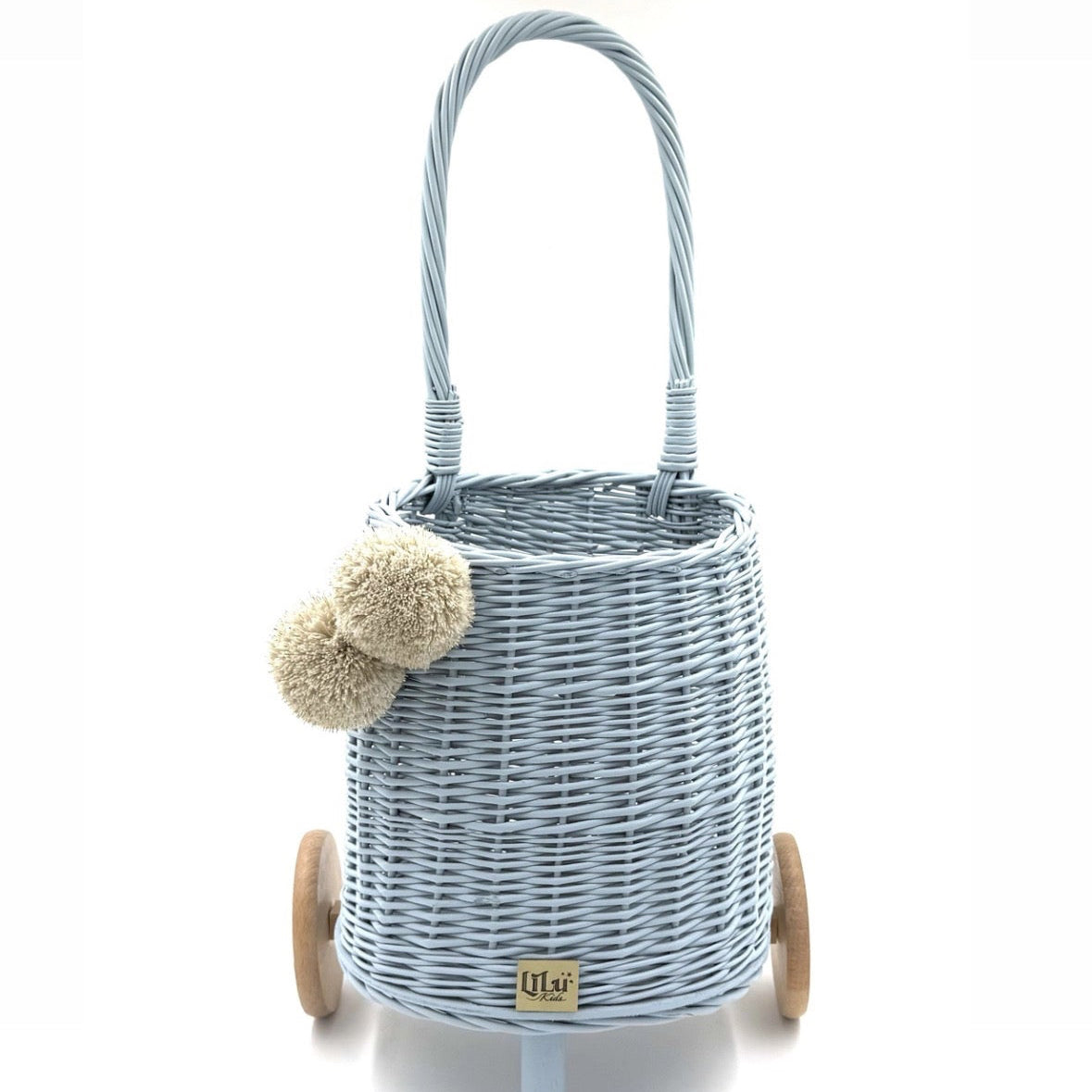 Rieten Poppenwagen 'BUGGY' Baby Blue