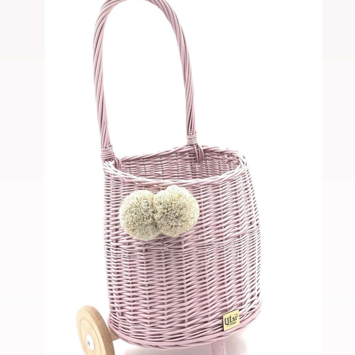 Rieten Poppenwagen 'BUGGY' Baby Pink