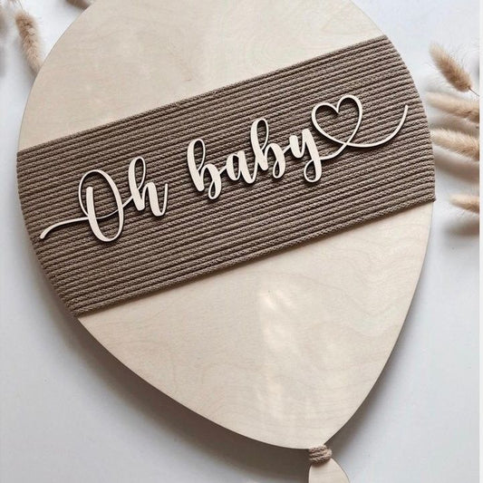 Ballonlamp met Naam- Customize!- Bruin