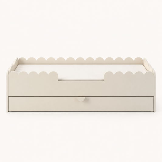 Nomi Montessori Latte bed met lade, 80 × 160 cm
