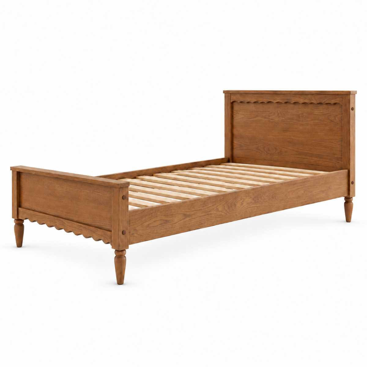 Boho Oak bed - scalloped