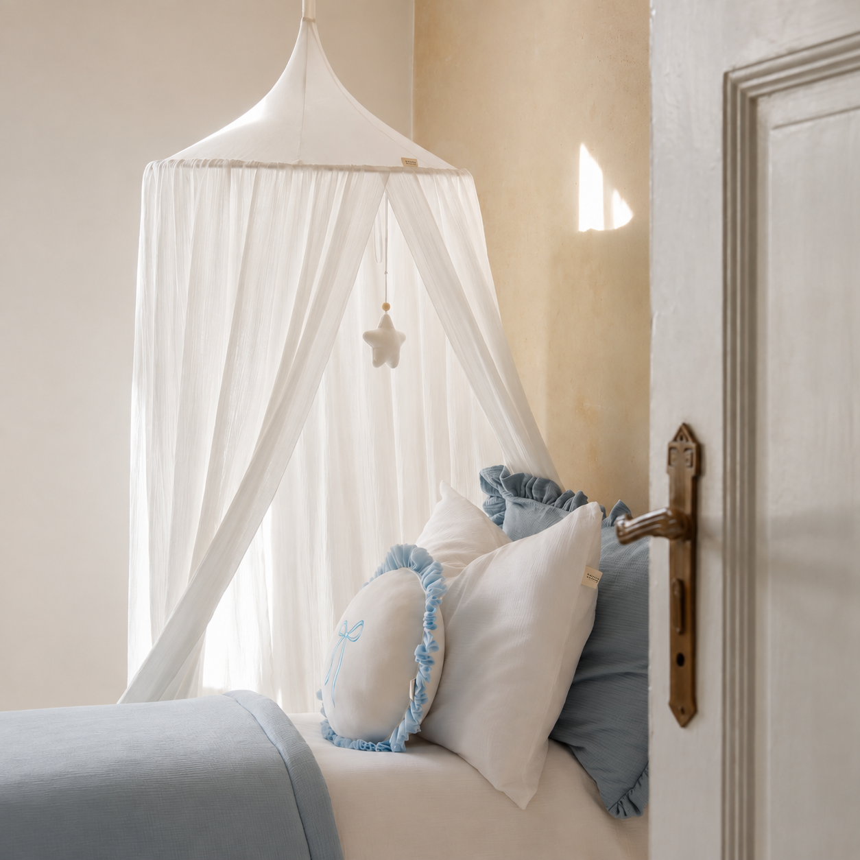 Muslin Bed Canopy - White