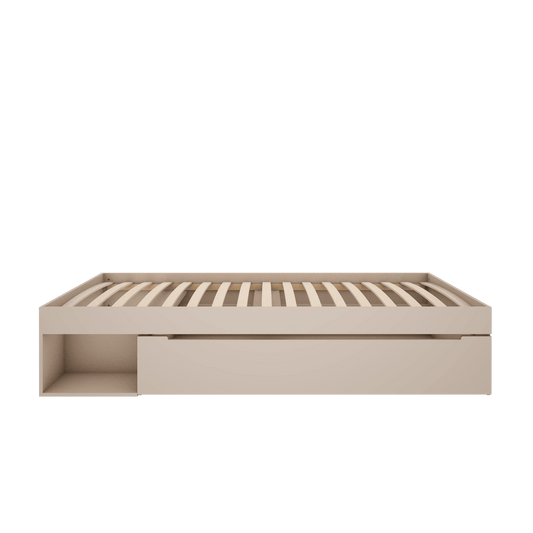 Bed BEZA 90 x 200 met lade in zandbeige
