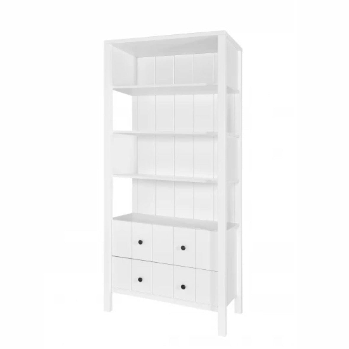 Aveline Bookcase with 2 Drawers - White