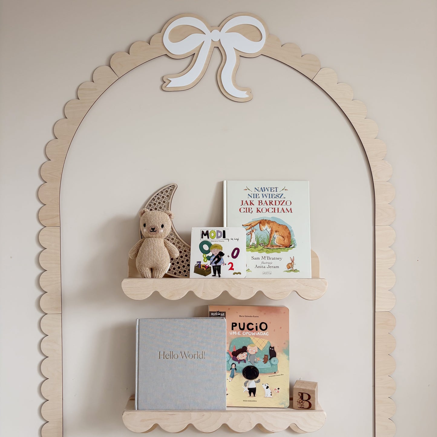 XL Houten wandboog met strik