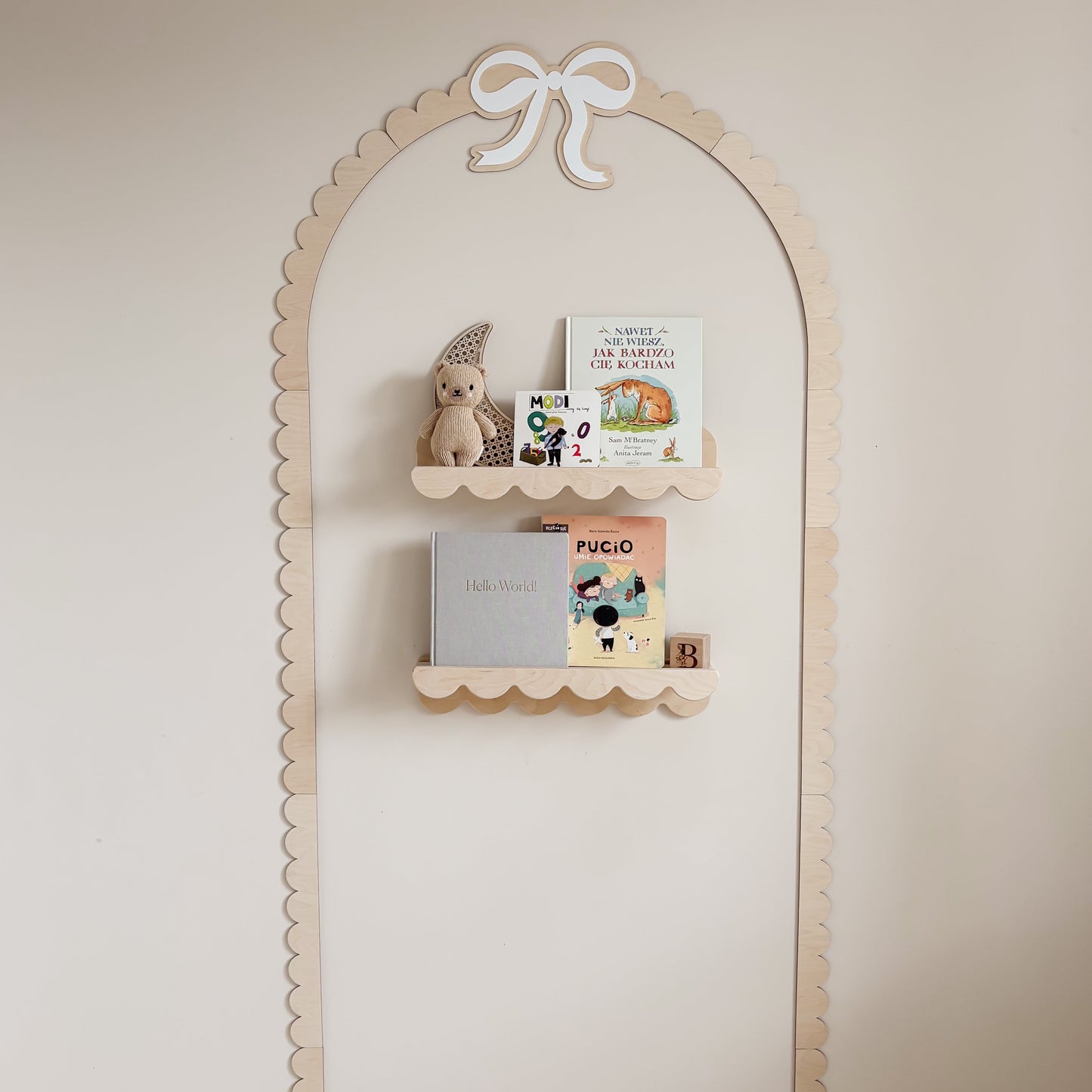 XL Houten wandboog met strik