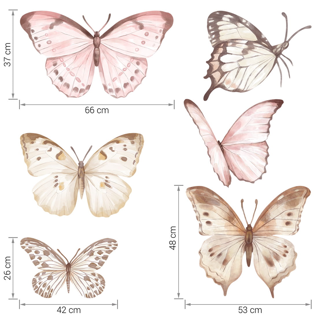 Ensemble d'autocollants papillons (grand format)