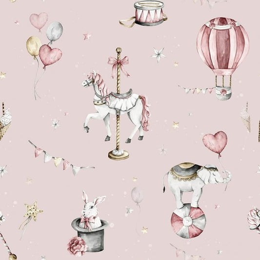 Circus - 'Pink' - Wallpaper - 2 rolls