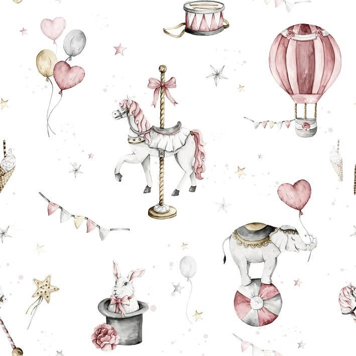 Circus- 'White' 2 rollen-  Behang