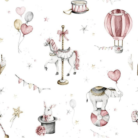 Circus - 'White' 2 rolls - Wallpaper