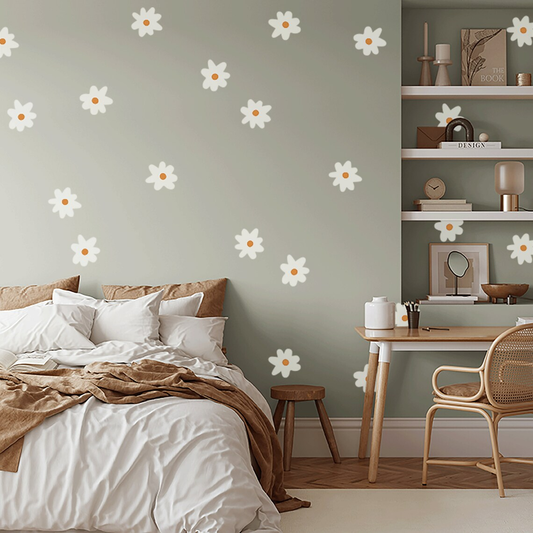 Wall sticker set 'White flowers'
