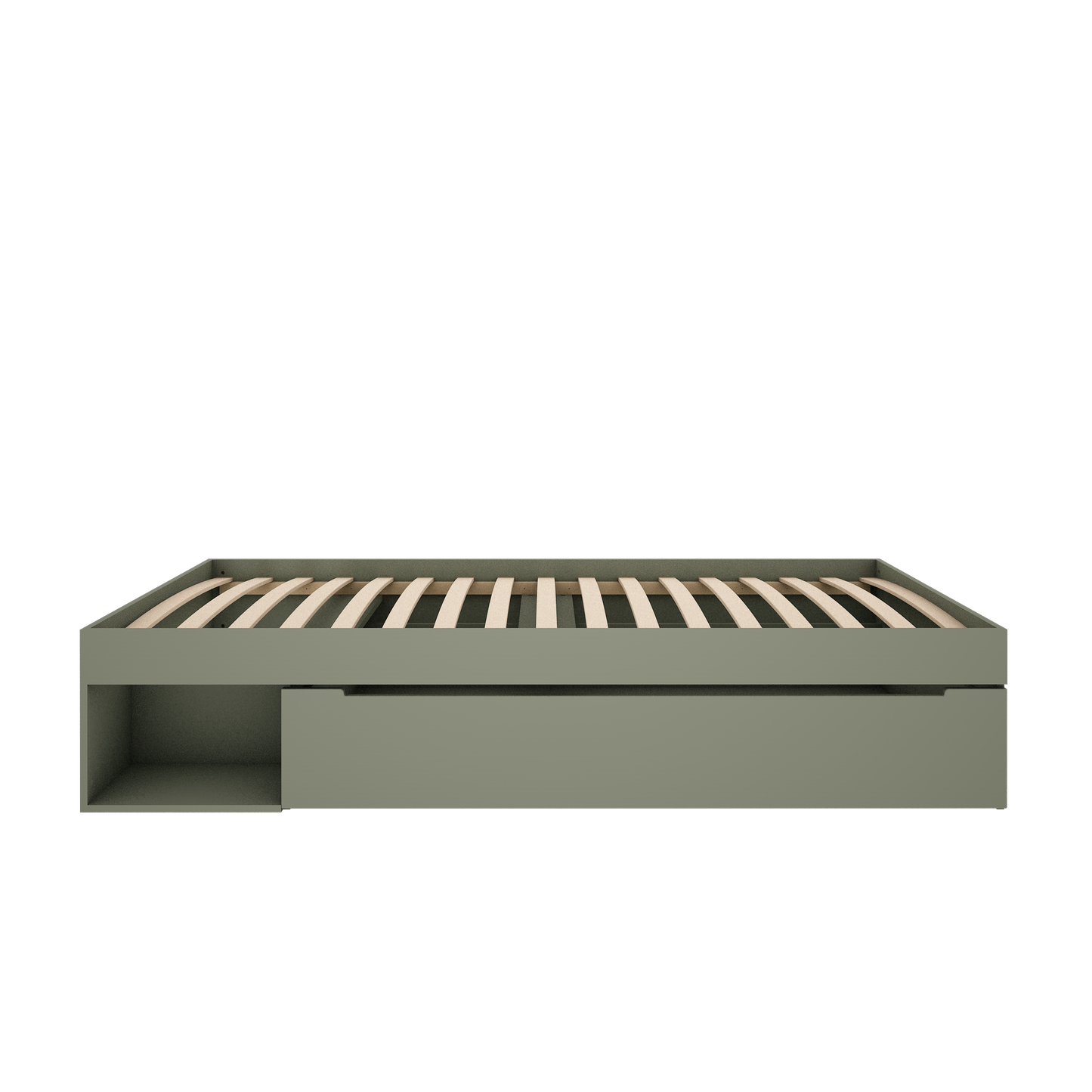 Bed  FLORA 90 x 200 met lade in eucalyptus