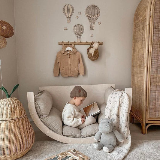 Houten luchtballonnen set muurdecoratie