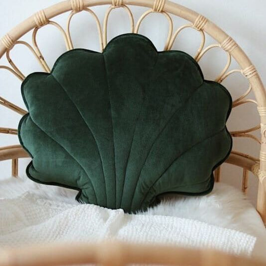 XL Velvet sierkussen schelp