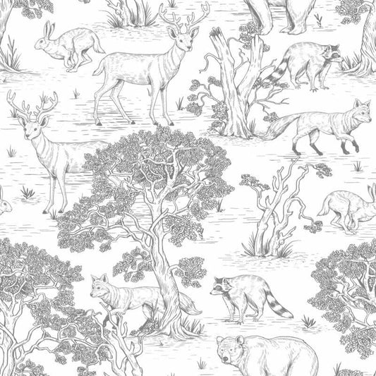 Animals White  ' Behang