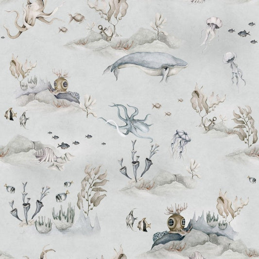 Underwater World Grey wallpaper