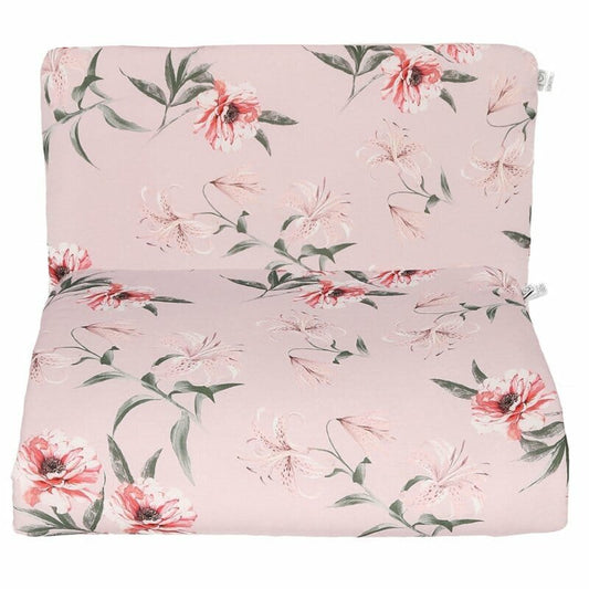 Red Flowers - quilt met kussen -75 x 65 cm, 30 x 40cm