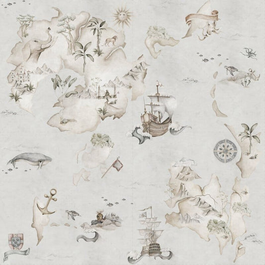 Map Stories From The Sea Color ' Behang