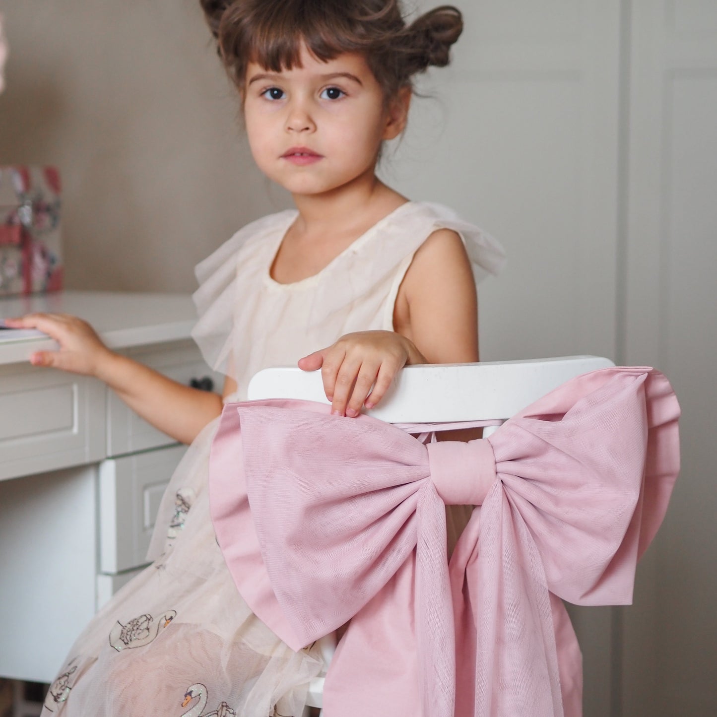 XL strik tulle - Oud roze