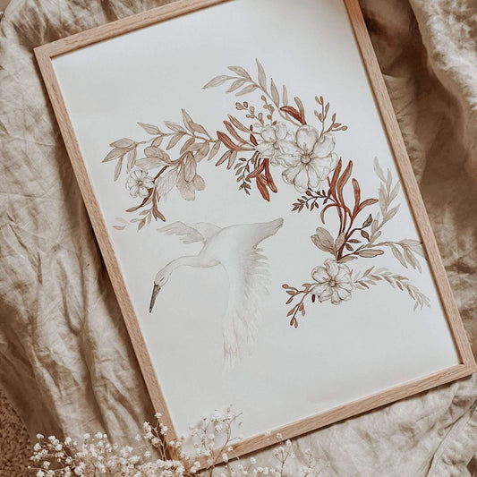 Poster-Cream " Swan"