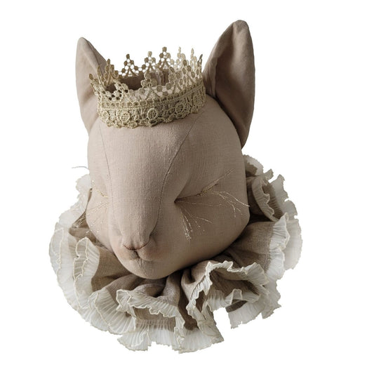 Kat-Beige-met kroon ' Louis'
