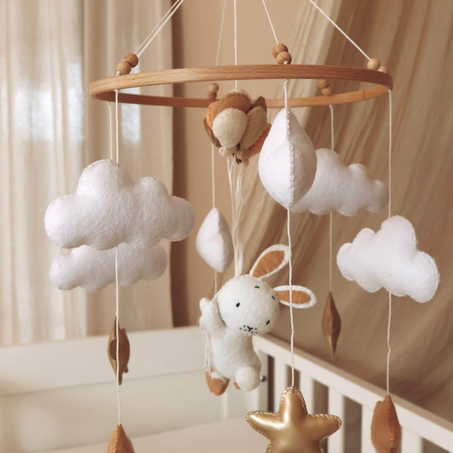 Handmade rabbit mobile