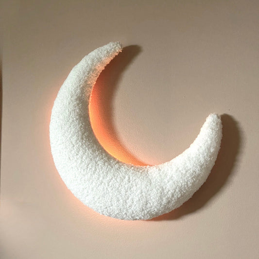 Handmade Moon Bouclé wall lamp