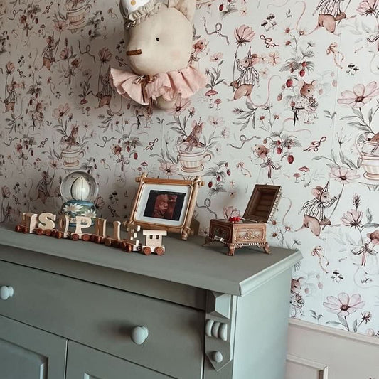 Mice - Behang - Beige- 2 rollen