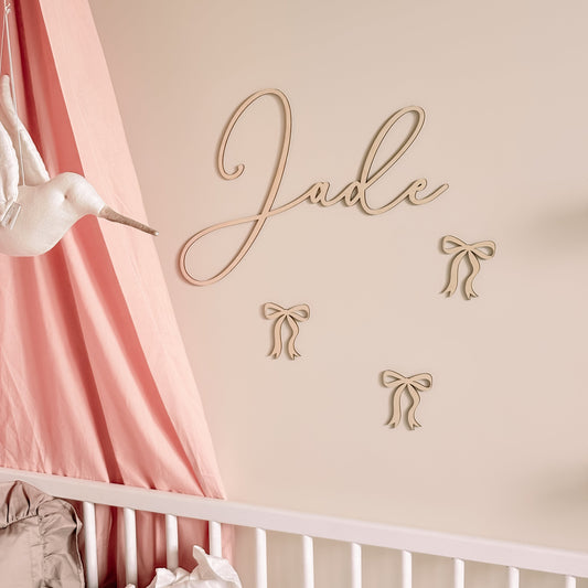 Wooden name decoration with butterflies – Personalized
