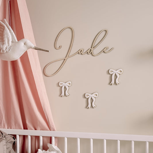Wooden name decoration with butterflies – Personalized