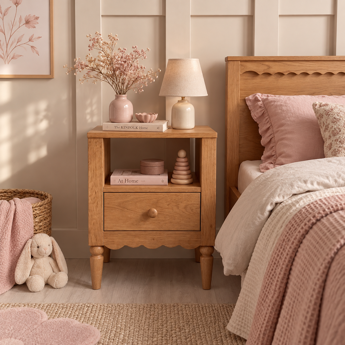 Nachtkastje Vintage oak- Cloud frills
