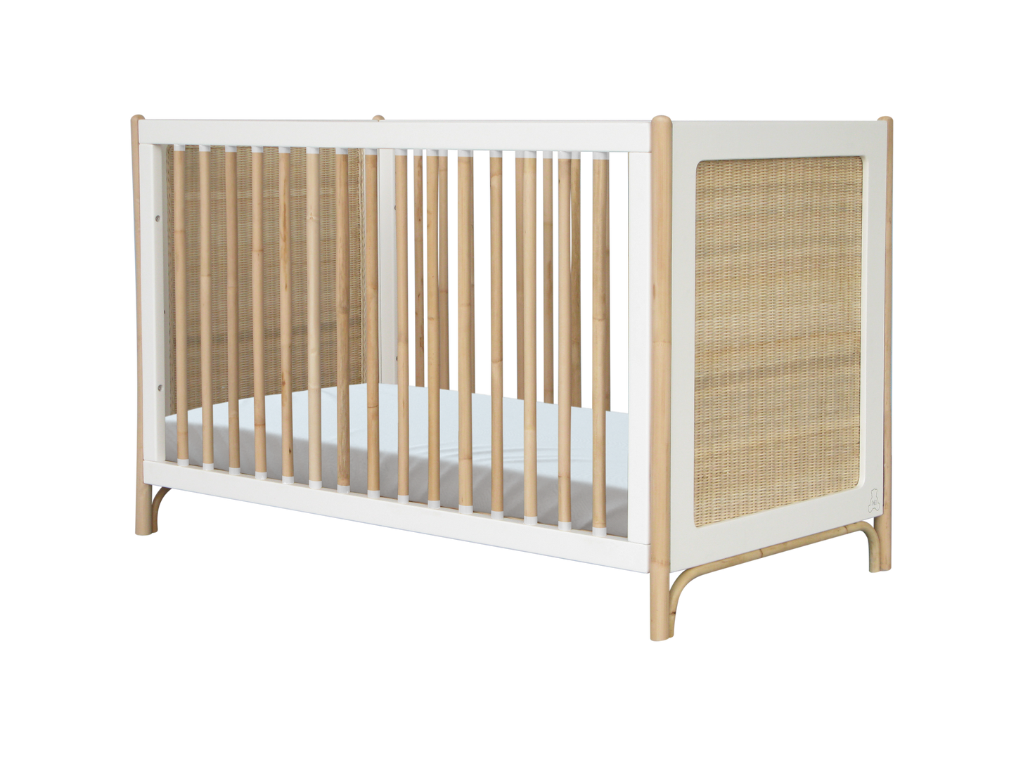 Oceania Rattan Evolutive Bed 60 x 120 - Neige