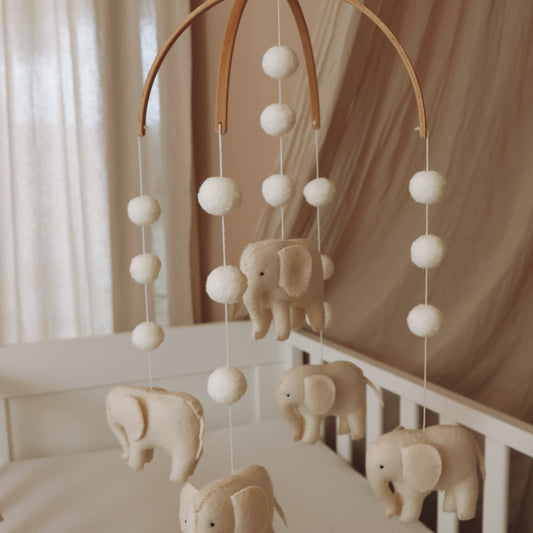Handmade elephant mobile