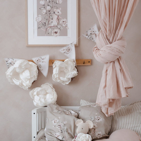 Poster Floral Mice- Taupe