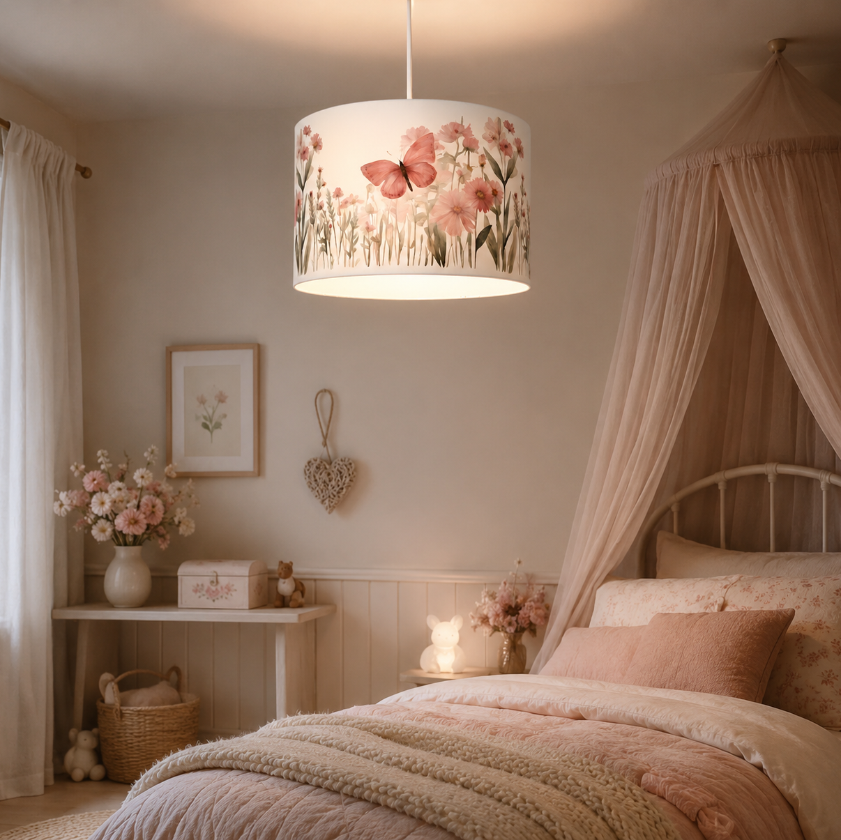 Hanglamp vlinders en bloemen