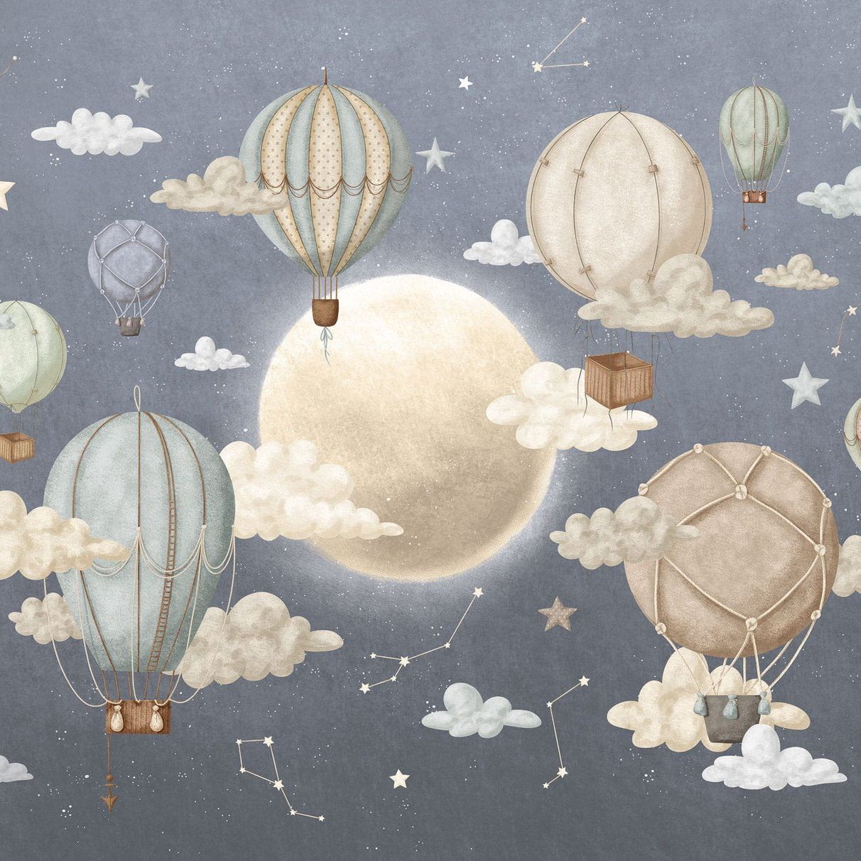 Stardust- Air balloons- Dark-Wallpaper