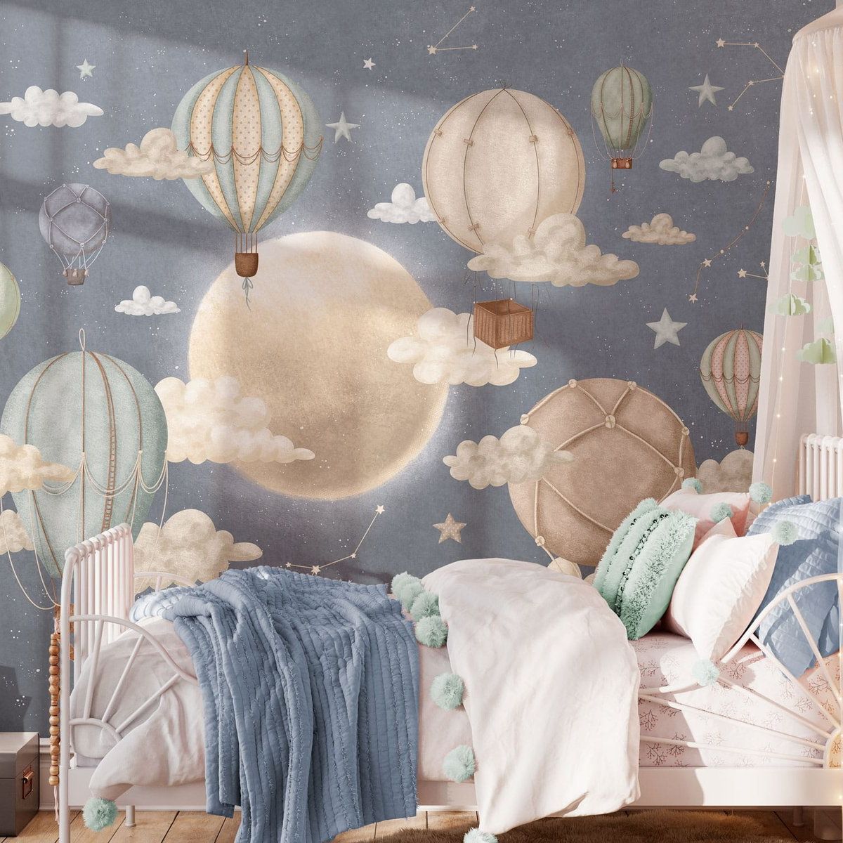 Stardust- Air balloons- Dark-Wallpaper
