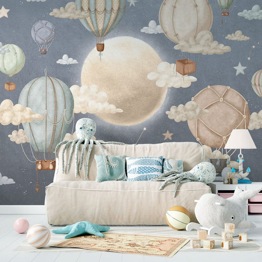Stardust- Air balloons- Dark-Wallpaper