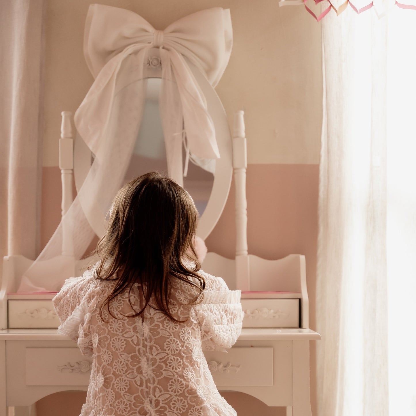 XL tulle strik-Cream