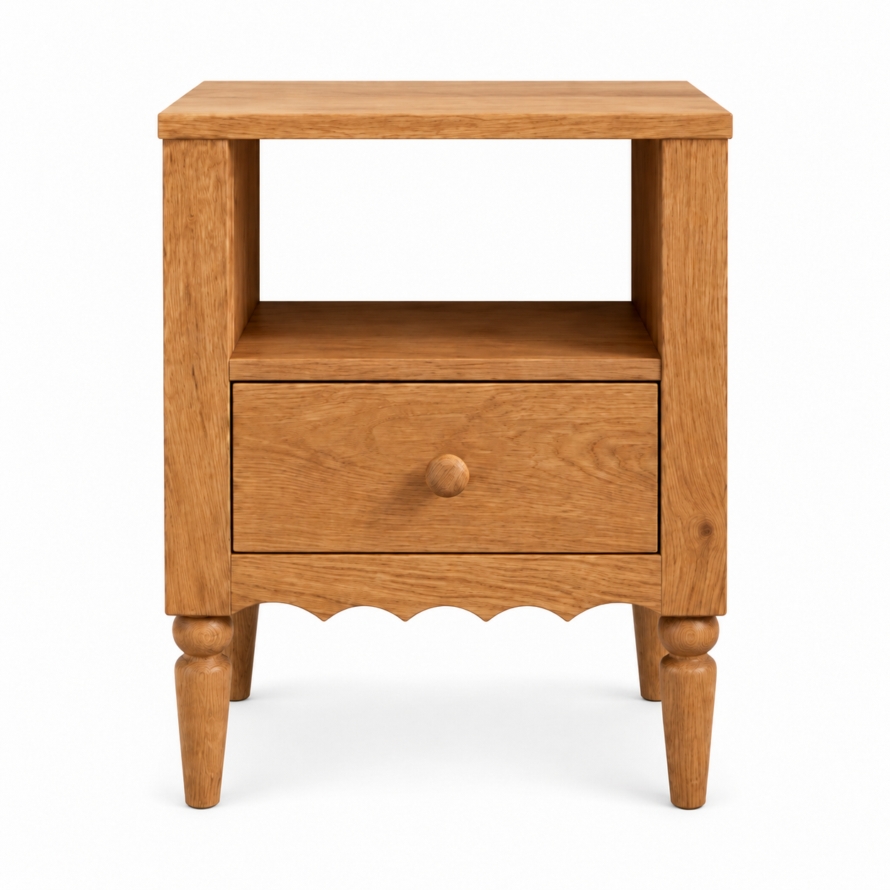Nachtkastje Vintage oak- scalloped
