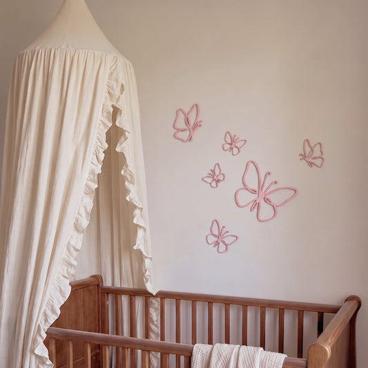Decoratieve vlinders roze - set van 6 stuks
